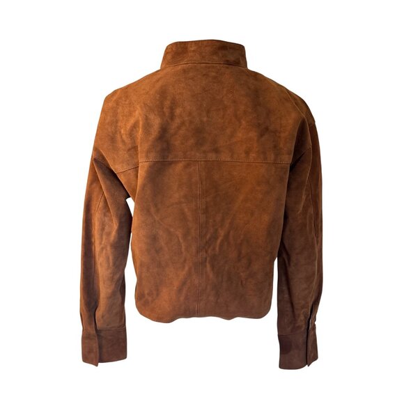 ZUT x REVOLVE Cropped Hair-on Cowhide Leather Jacket in Camel Suede Medium New - Picture 8 of 10